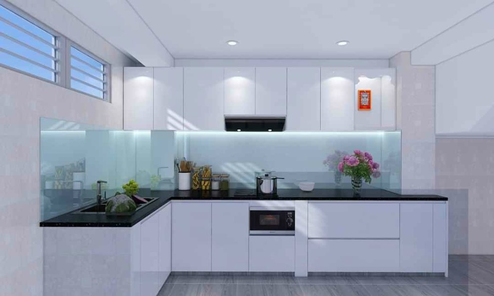 kính siêu trong sơn ốp bếp