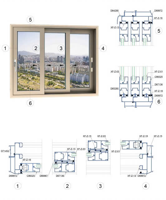 cửa lùa xếp nhôm xingfa class A