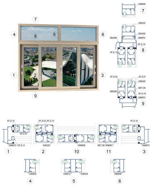 cửa lùa xếp nhôm xingfa class A