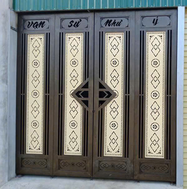 Cổng thép CNC sơn tĩnh điện