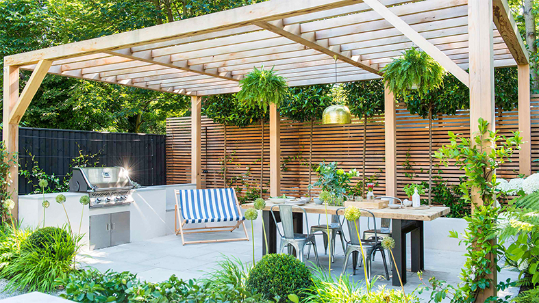 Giàn hoa Pergola bằng gỗ nhựa