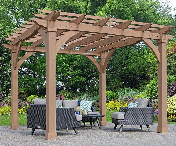 Giàn hoa Pergola bằng gỗ nhựa