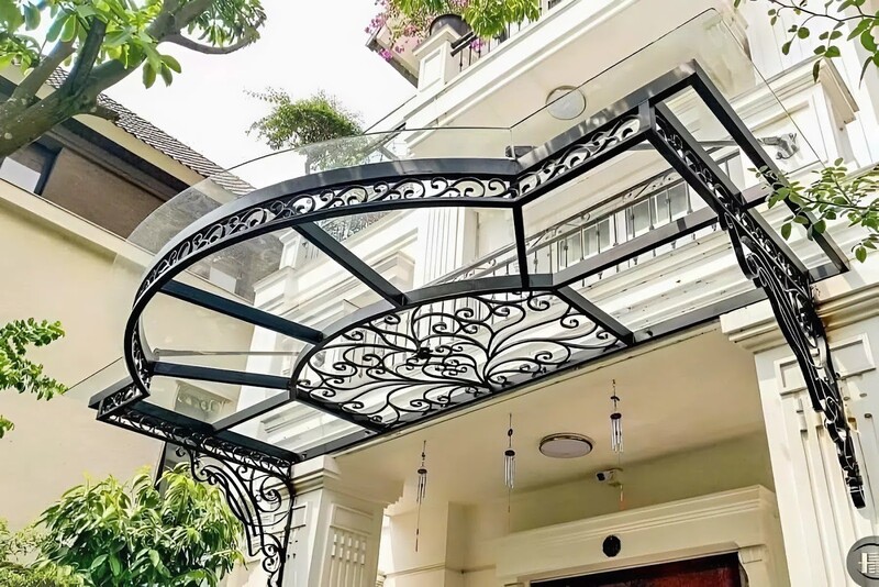 mái hiên kính cường lực đẹp