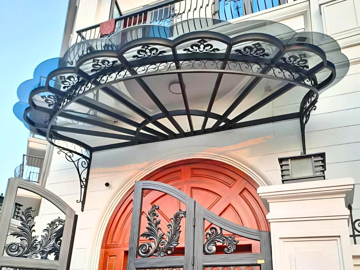 mẫu mái kính sắt nghệ thuật