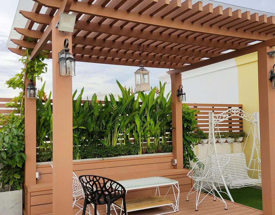 Giàn hoa Pergola lam nhôm