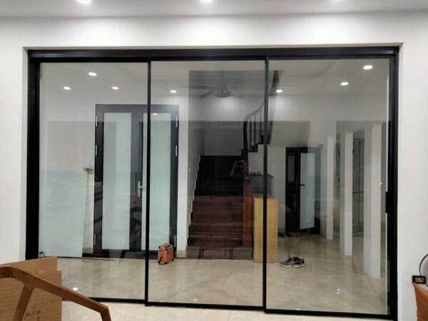 cửa lùa slim ray treo trên