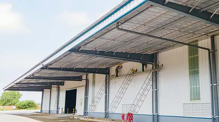 mái canopy nhà xưởng