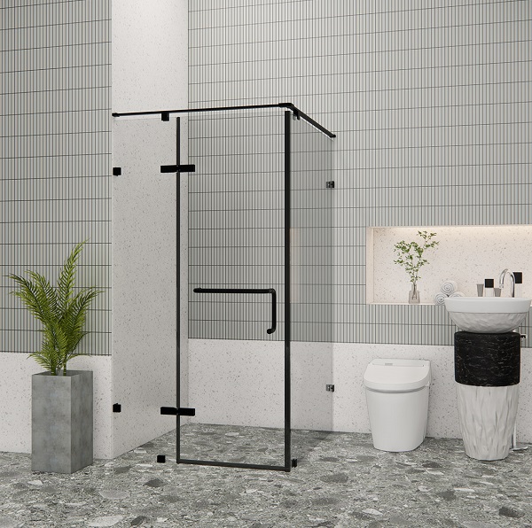 vách kính nhà tắm cửa lùa
