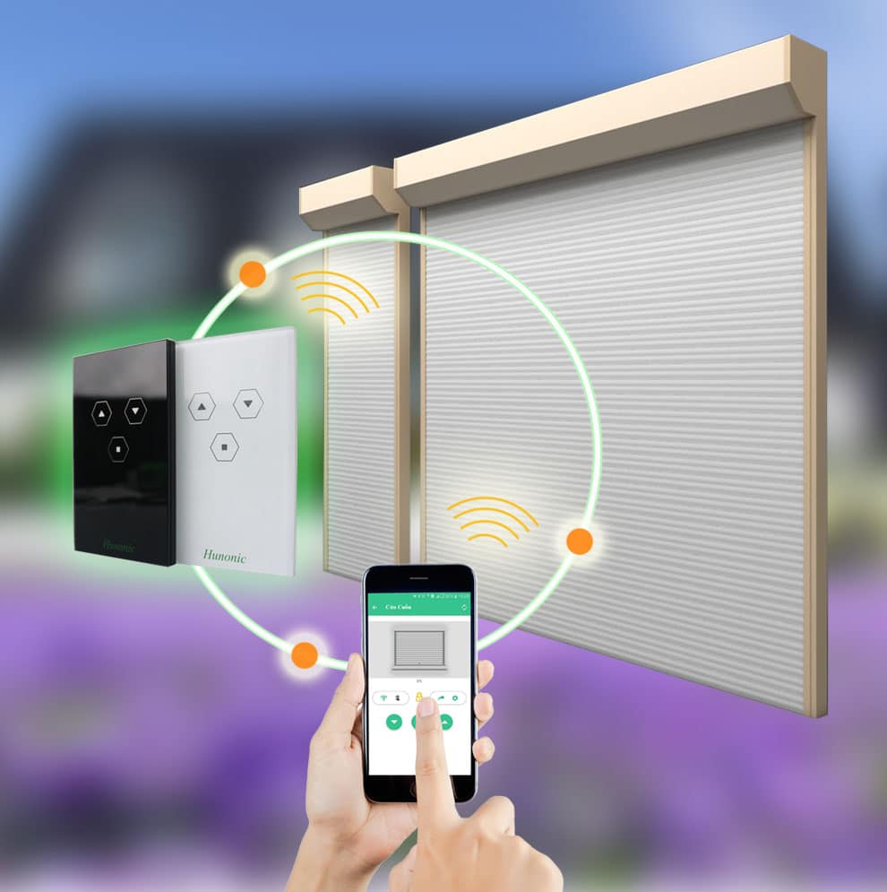 Điều khiển cửa cuốn bằng điện thoại